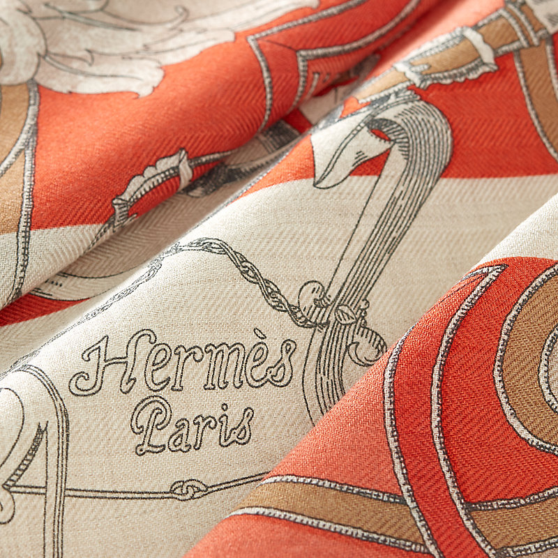 L'Instruction du Roy Bayadere scarf 45 - Brown | Hermès Macau SAR